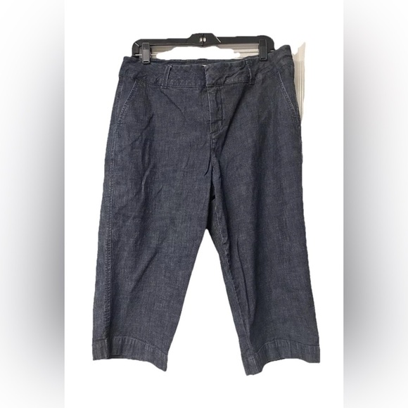 Coldwater Creek Chambray Jean Capri Pants with pockets blue Size 16P - Picture 7 of 7